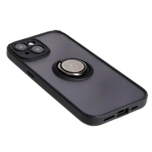 Hurtownia GSM - Etui z uchwytem na palec Bizon Case Hybrid Ring do Apple iPhone 15 kouřové s černým rámem - BIZ3764 - {ean13} - Hurt