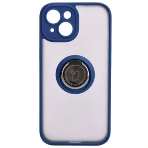 Hurtownia GSM - Etui s úchytem na prst Bizon Case Hybrid Ring do Apple iPhone 15 kouřové s modrým rámečkem - BIZ3765 - {ean13} - Hurt