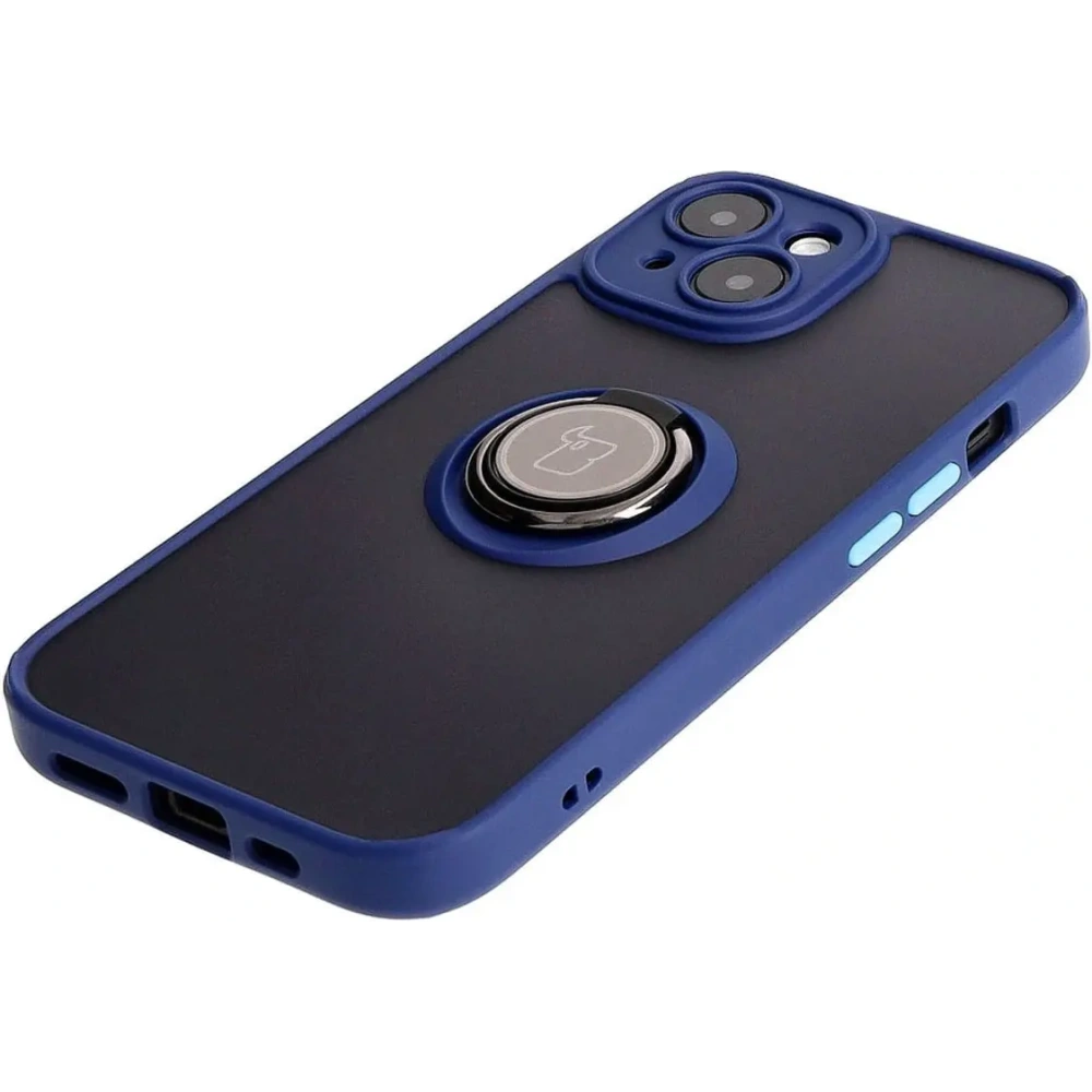 Hurtownia GSM - Bizon Case Hybrid Ring Apple iPhone 15 fumuriu cu un cadru albastru închis - BIZ3765 - {ean13} - Hurt