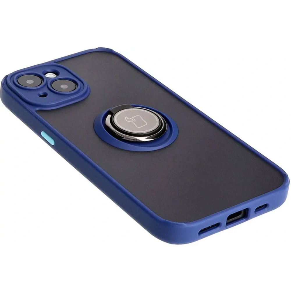 Hurtownia GSM - Bizon Case Hybrid Ring Apple iPhone 15 fumuriu cu un cadru albastru închis - BIZ3765 - {ean13} - Hurt