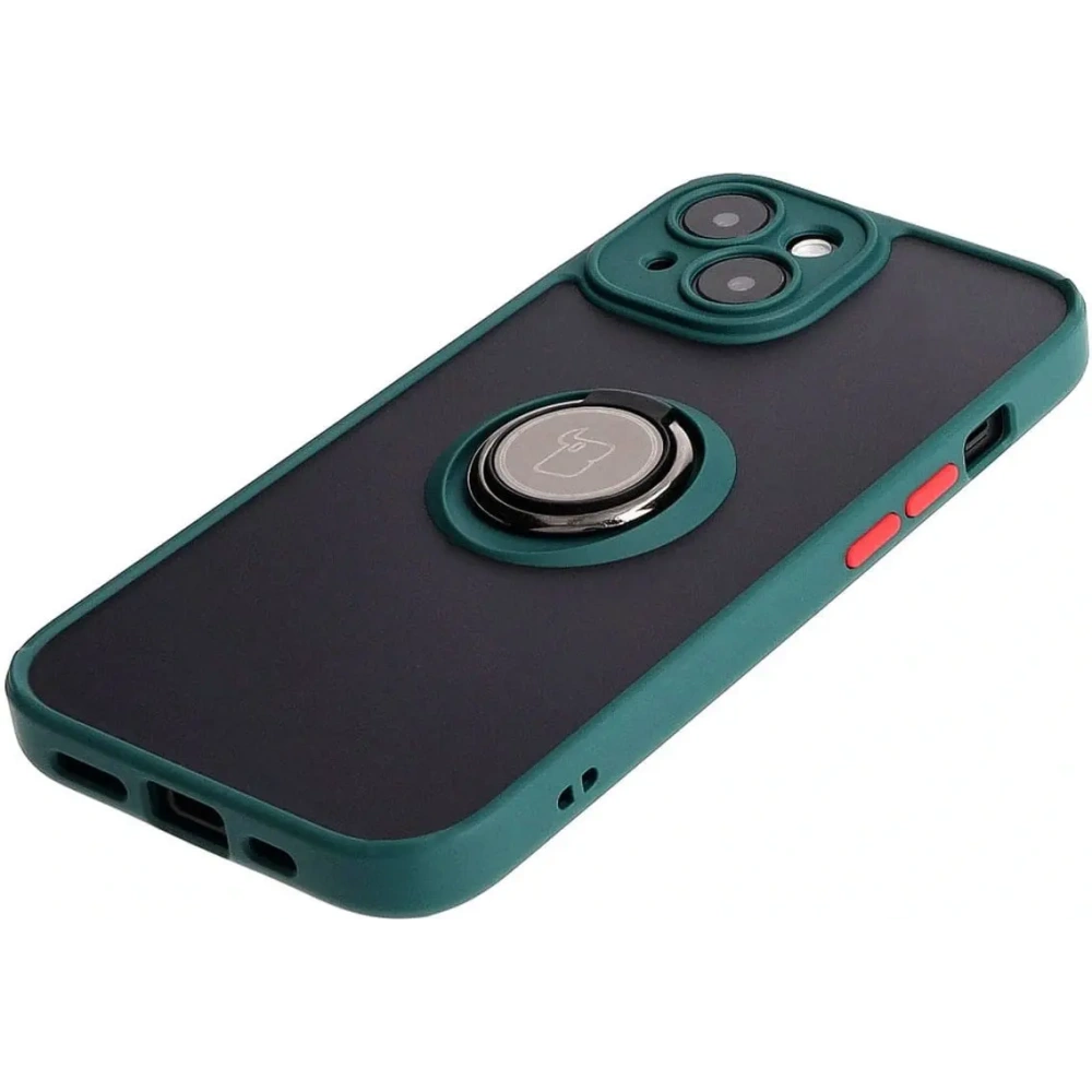 Hurtownia GSM - Bizon Case Hybrid Ring Apple iPhone 15 fumuriu cu un cadru verde închis - BIZ3766 - {ean13} - Hurt