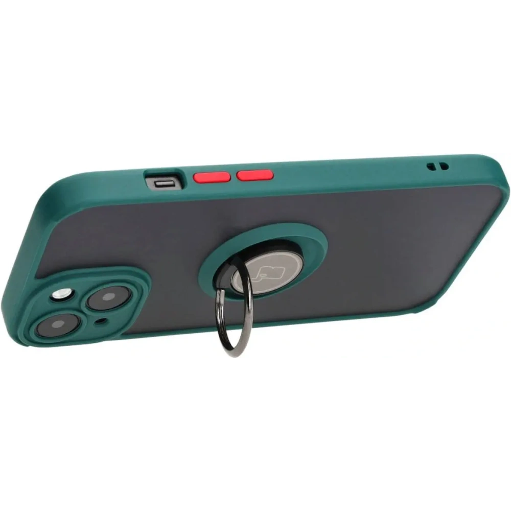 Hurtownia GSM - Bizon Case Hybrid Ring Apple iPhone 15 fumuriu cu un cadru verde închis - BIZ3766 - {ean13} - Hurt