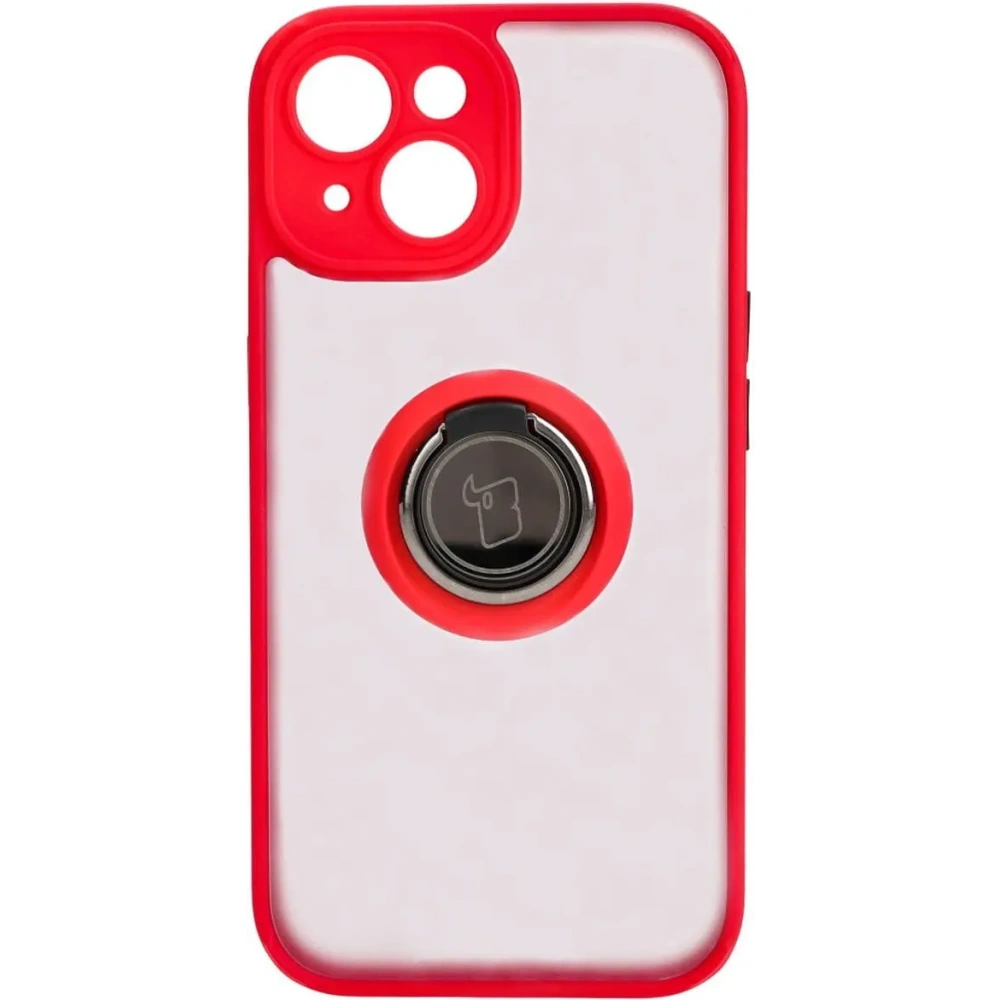 Hurtownia GSM - Bizon Case Hybrid Ring Apple iPhone 15 fumuriu cu un cadru roșu - BIZ3767 - {ean13} - Hurt