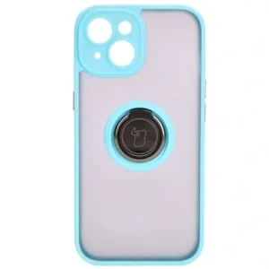 Hurtownia GSM - Etui s úchopem na prst Bizon Case Hybrid Ring pro Apple iPhone 15 kouřové s jasně modrým rámečkem - BIZ3768 - {ean13} - Hurt