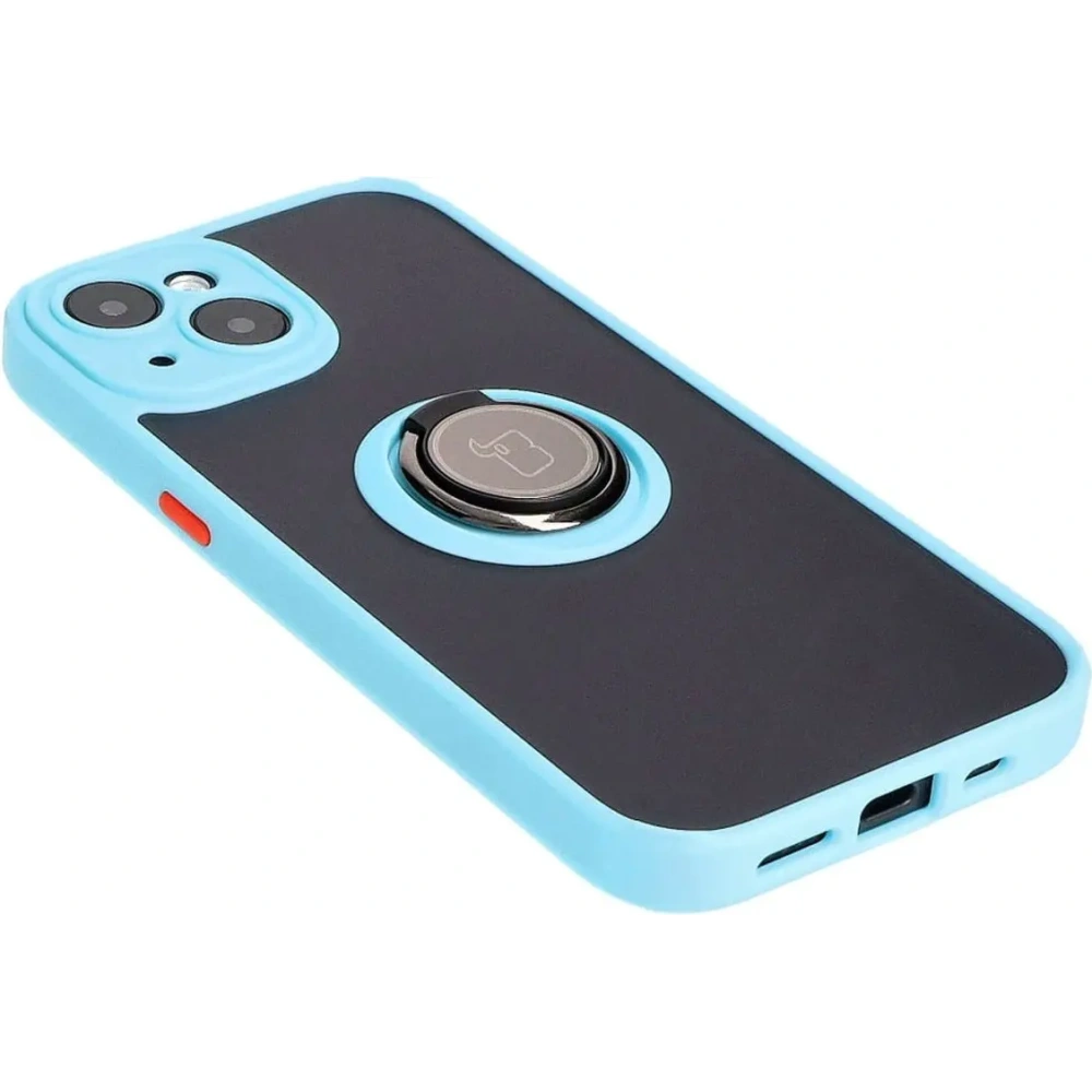 Hurtownia GSM - Bizon Case Hybrid Ring Apple iPhone 15 fumuriu cu un cadru albastru deschis - BIZ3768 - {ean13} - Hurt