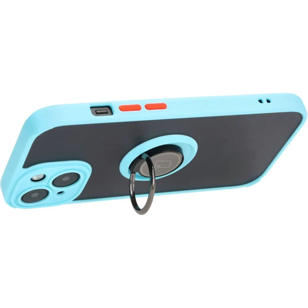Hurtownia GSM - Bizon Case Hybrid Ring Apple iPhone 15 füstös színű, világoskék kerettel - BIZ3768 - {ean13} - Hurt