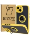 Hurtownia GSM - Etui z uchwytem na palec Bizon Case Hybrid Ring do Apple iPhone 15 zakouřená s žlutým rámečkem - BIZ3769 - {ean13} - Hurt