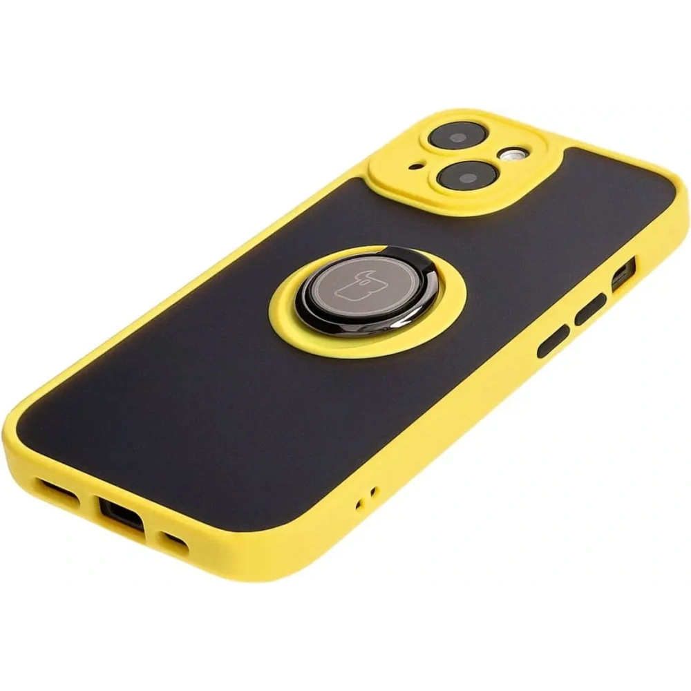 Hurtownia GSM - Bizon Case Hybrid Ring Apple iPhone 15 fumuriu cu un cadru galben - BIZ3769 - {ean13} - Hurt