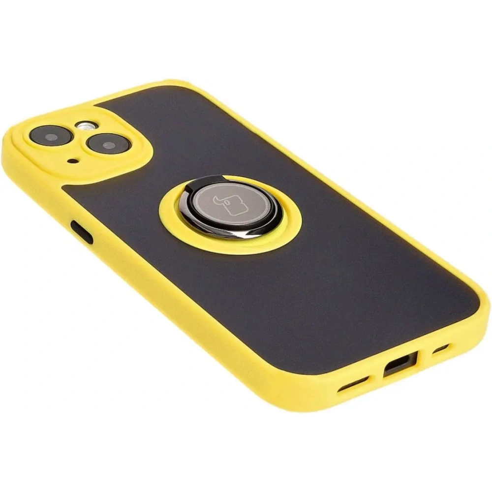 Hurtownia GSM - Bizon Case Hybrid Ring Apple iPhone 15 fumuriu cu un cadru galben - BIZ3769 - {ean13} - Hurt