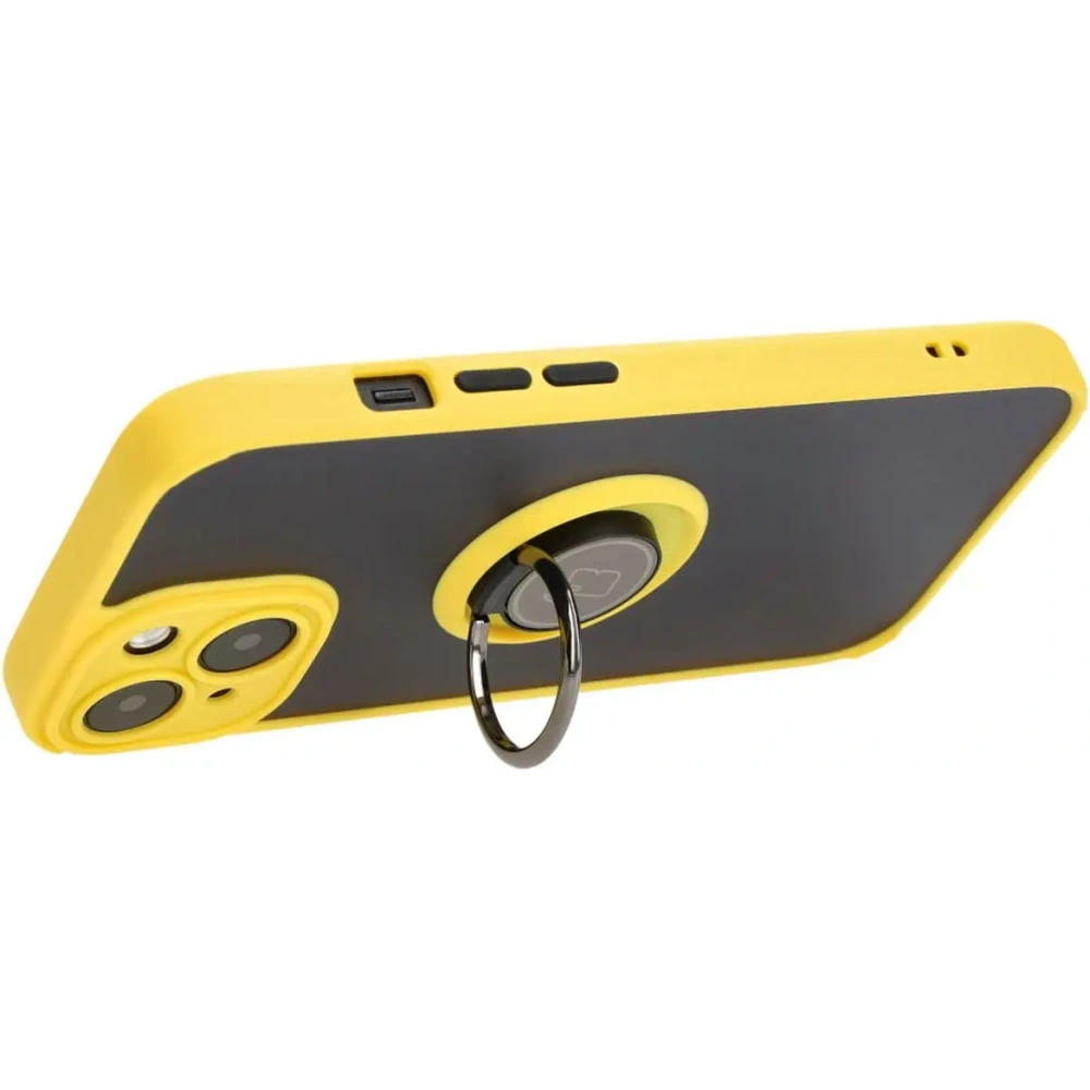 Hurtownia GSM - Bizon Case Hybrid Ring Apple iPhone 15 fumuriu cu un cadru galben - BIZ3769 - {ean13} - Hurt