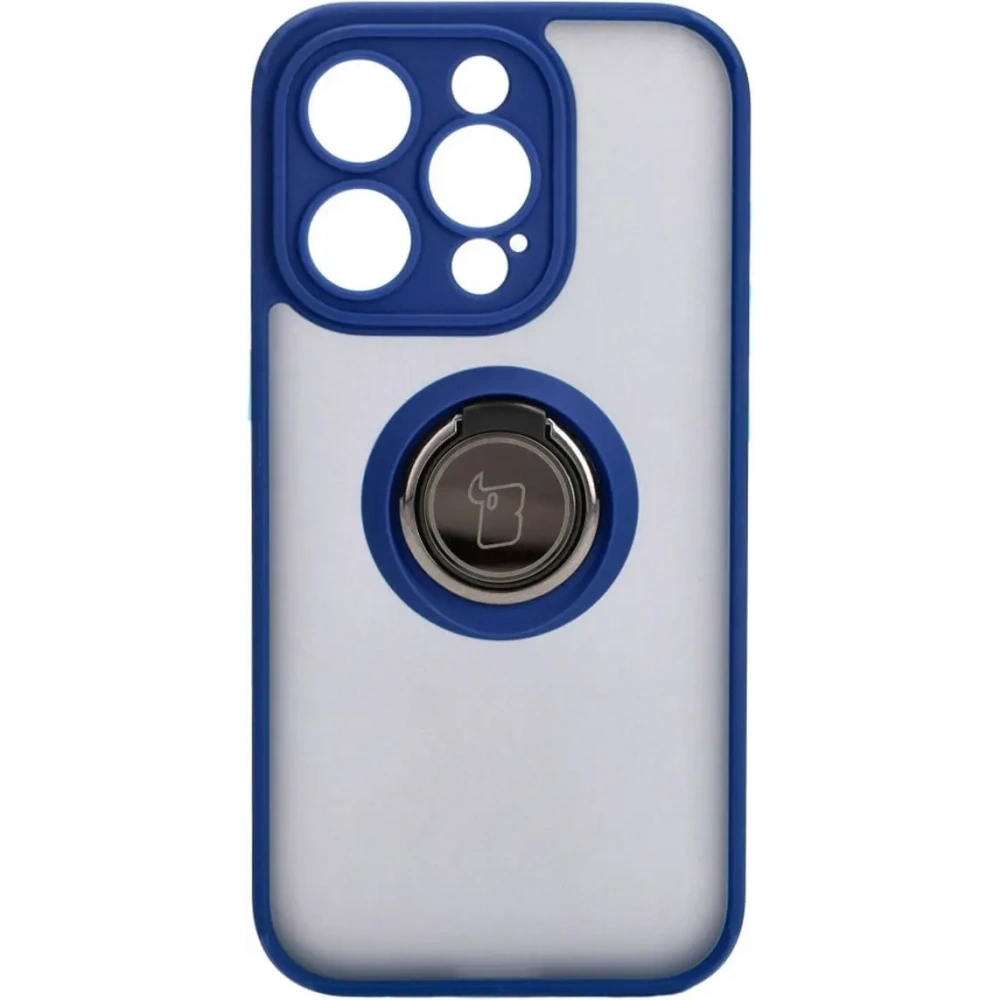 Hurtownia GSM - Bizon Case Hybrid Ring Apple iPhone 15 Pro rauchig mit einem marineblauen Rahmen - BIZ3771 - {ean13} - Hurt