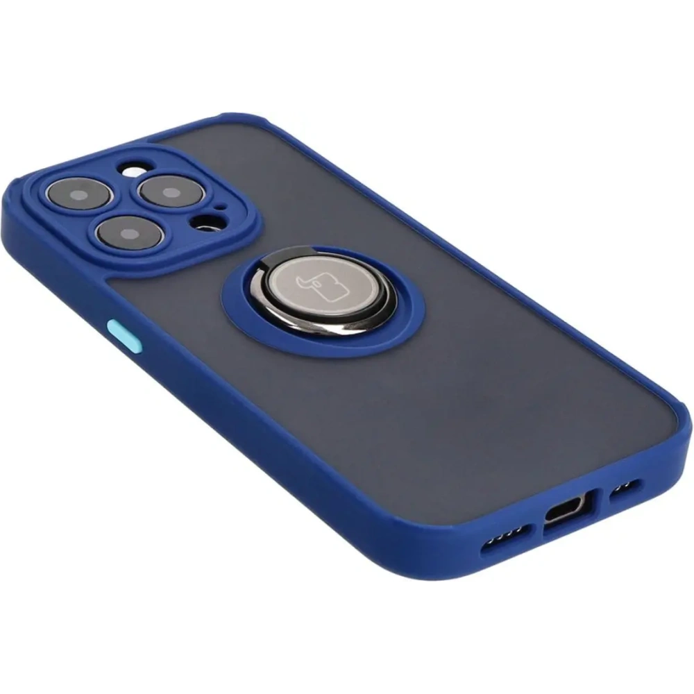 Hurtownia GSM - Bizon Case Hybrid Ring Apple iPhone 15 Pro rauchig mit einem marineblauen Rahmen - BIZ3771 - {ean13} - Hurt