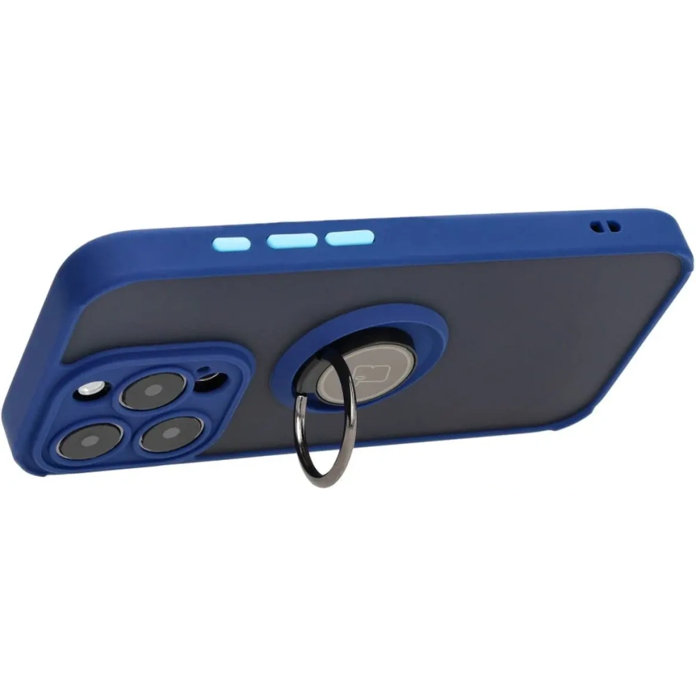 Hurtownia GSM - Bizon Case Hybrid Ring Apple iPhone 15 Pro rauchig mit einem marineblauen Rahmen - BIZ3771 - {ean13} - Hurt