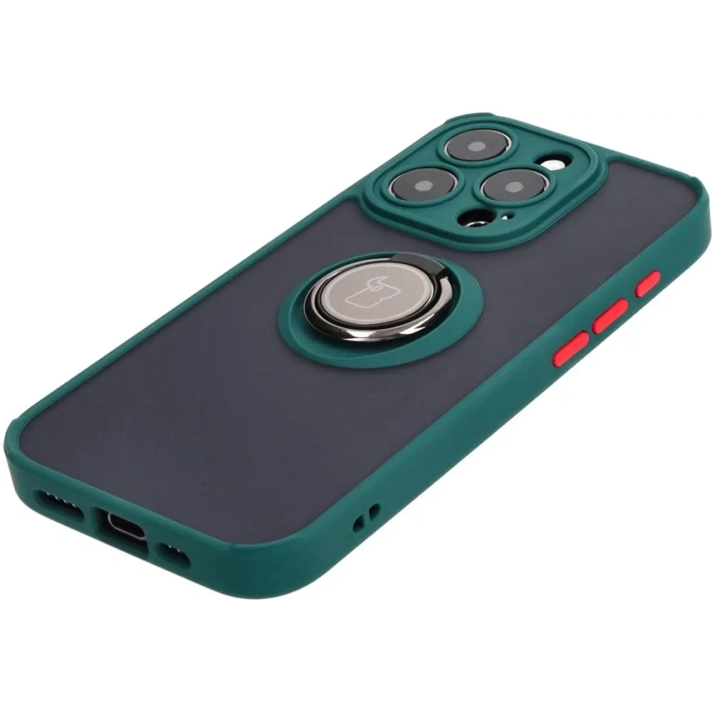 Hurtownia GSM - Bizon Case Hybrid Ring Apple iPhone 15 Pro füstös sötétzöld kerettel - BIZ3772 - {ean13} - Hurt