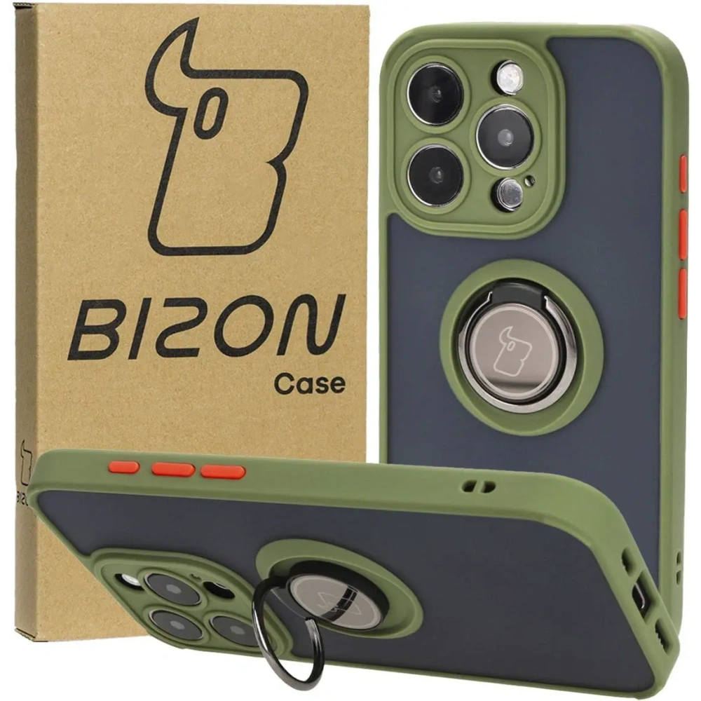 Hurtownia GSM - Bizon Case Hybrid Ring Apple iPhone 15 Pro füstös zöld kerettel - BIZ3773 - {ean13} - Hurt