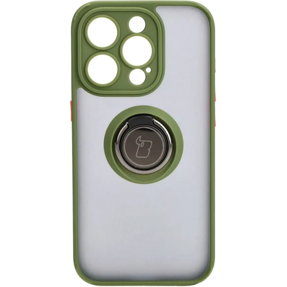 Hurtownia GSM - Bizon Case Hybrid Ring Apple iPhone 15 Pro rauchig mit einem grünen Rahmen - BIZ3773 - {ean13} - Hurt