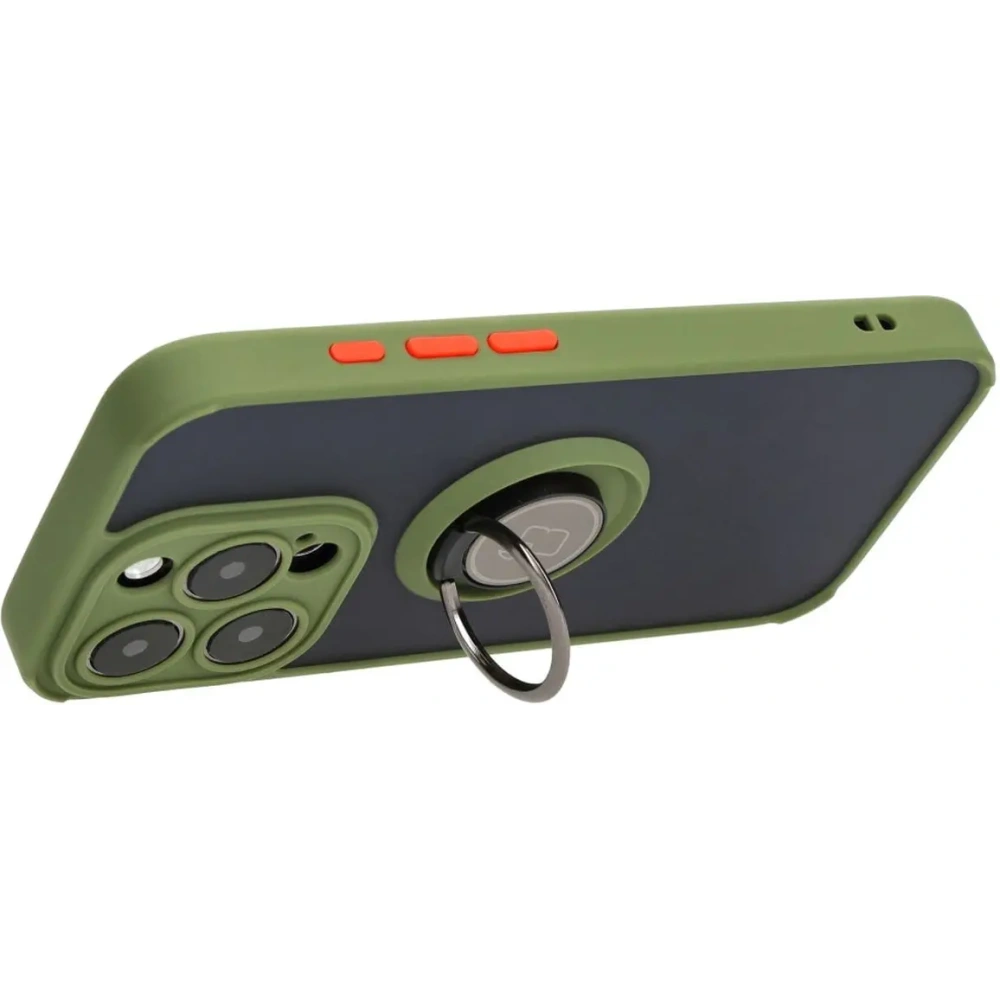 Hurtownia GSM - Bizon Case Hybrid Ring Apple iPhone 15 Pro füstös zöld kerettel - BIZ3773 - {ean13} - Hurt