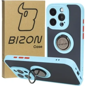 Hurtownia GSM - Bizon Case Hybrid Ring Apple iPhone 15 Pro füstös színben, világoskék kerettel - BIZ3775 - {ean13} - Hurt
