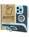 Hurtownia GSM - Etui z uchwytem na palec Bizon Case Hybrid Ring do Apple iPhone 15 Pro kouřové s jasně modrým rámečkem - BIZ3775 - {ean13} - Hurt