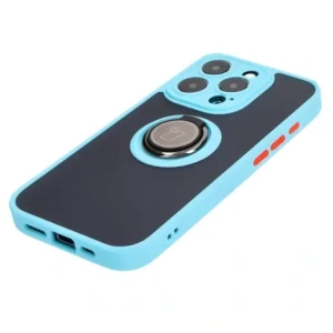 Hurtownia GSM - Bizon Case Hybrid Ring Apple iPhone 15 Pro füstös színben, világoskék kerettel - BIZ3775 - {ean13} - Hurt