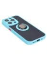 Hurtownia GSM - Etui z uchwytem na palec Bizon Case Hybrid Ring do Apple iPhone 15 Pro kouřové s jasně modrým rámečkem - BIZ3775 - {ean13} - Hurt