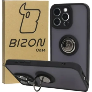 Hurtownia GSM - Etui s držákem na prst Bizon Case Hybrid Ring pro Apple iPhone 15 Pro Max kouřové s černým rámem - BIZ3777 - {ean13} - Hurt