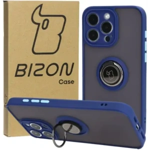 Hurtownia GSM - Bizon Case Hybrid Ring Apple iPhone 15 Pro Max rauchig mit einem marineblauen Rahmen - BIZ3778 - {ean13} - Hurt