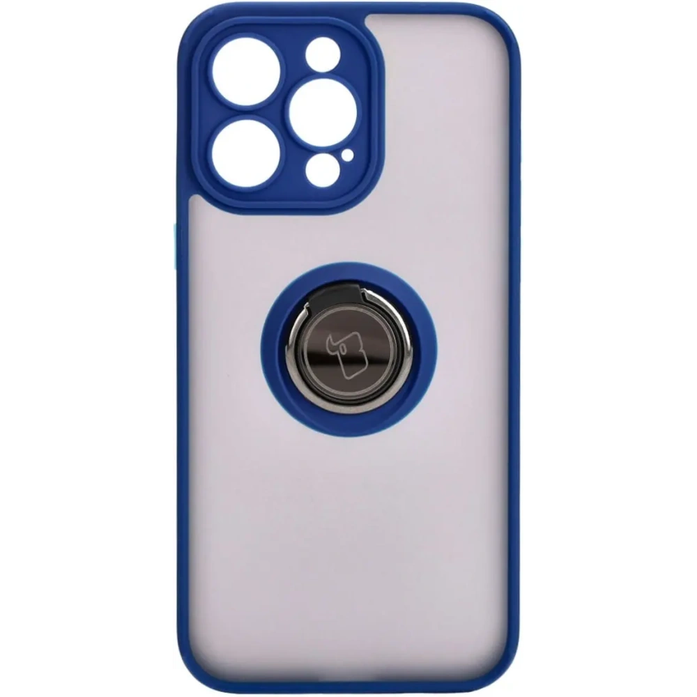 Hurtownia GSM - Bizon Case Hybrid Ring Apple iPhone 15 Pro Max rauchig mit einem marineblauen Rahmen - BIZ3778 - {ean13} - Hurt