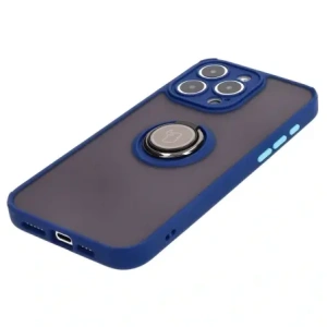 Hurtownia GSM - Bizon Case Hybrid Ring Apple iPhone 15 Pro Max rauchig mit einem marineblauen Rahmen - BIZ3778 - {ean13} - Hurt