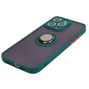 Hurtownia GSM - Bizon Case Hybrid Ring Apple iPhone 15 Pro Max rauchig mit einem dunkelgrünen Rahmen - BIZ3779 - {ean13} - Hurt