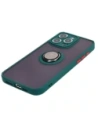 Hurtownia GSM - Etui z uchwytem na palec Bizon Case Hybrid Ring do Apple iPhone 15 Pro Max kouřové s tmavě zeleným rámečkem - BIZ3779 - {ean13} - Hurt