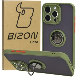 Hurtownia GSM - Bizon Case Hybrid Ring Apple iPhone 15 Pro Max rauchig mit einem grünen Rahmen - BIZ3780 - {ean13} - Hurt