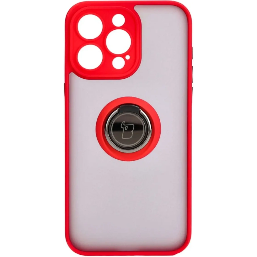 Hurtownia GSM - Bizon Case Hybrid Ring Apple iPhone 15 Pro Max rauchig mit rotem Rahmen - BIZ3781 - {ean13} - Hurt