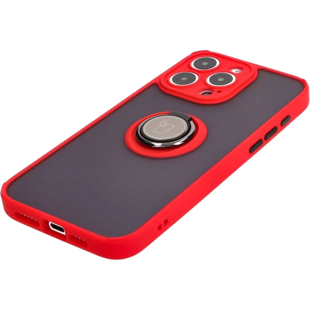 Hurtownia GSM - Bizon Case Hybrid Ring Apple iPhone 15 Pro Max rauchig mit rotem Rahmen - BIZ3781 - {ean13} - Hurt
