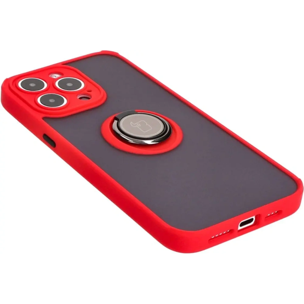 Hurtownia GSM - Bizon Case Hybrid Ring Apple iPhone 15 Pro Max rauchig mit rotem Rahmen - BIZ3781 - {ean13} - Hurt