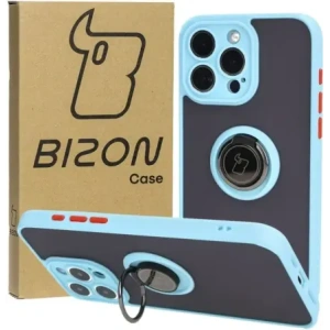 Hurtownia GSM - Bizon Case Hybrid Ring Apple iPhone 15 Pro Max rauchig mit einem hellblauen Rahmen - BIZ3782 - {ean13} - Hurt