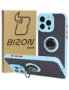 Hurtownia GSM - Etui s úchopem na prst Bizon Case Hybrid Ring do Apple iPhone 15 Pro Max kouřové s jasně modrým rámečkem - BIZ3782 - {ean13} - Hurt