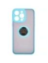 Hurtownia GSM - Etui s úchopem na prst Bizon Case Hybrid Ring do Apple iPhone 15 Pro Max kouřové s jasně modrým rámečkem - BIZ3782 - {ean13} - Hurt