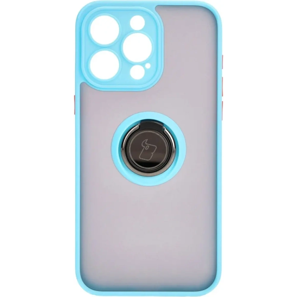 Hurtownia GSM - Bizon Case Hybrid Ring Apple iPhone 15 Pro Max rauchig mit einem hellblauen Rahmen - BIZ3782 - {ean13} - Hurt