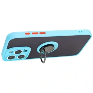 Hurtownia GSM - Bizon Case Hybrid Ring Apple iPhone 15 Pro Max rauchig mit einem hellblauen Rahmen - BIZ3782 - {ean13} - Hurt