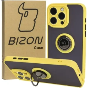 Hurtownia GSM - Bizon Case Hybrid Ring Apple iPhone 15 Pro Max rauchig mit einem gelben Rahmen - BIZ3783 - {ean13} - Hurt