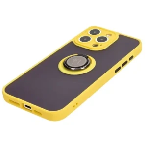 Hurtownia GSM - Bizon Case Hybrid Ring Apple iPhone 15 Pro Max fumuriu cu un cadru galben - BIZ3783 - {ean13} - Hurt