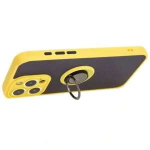 Wholesale Bizon Case Hybrid Ring Apple iPhone 15 Pro Max smoky with a yellow frame - BIZ3783 - {ean13} - Hurt