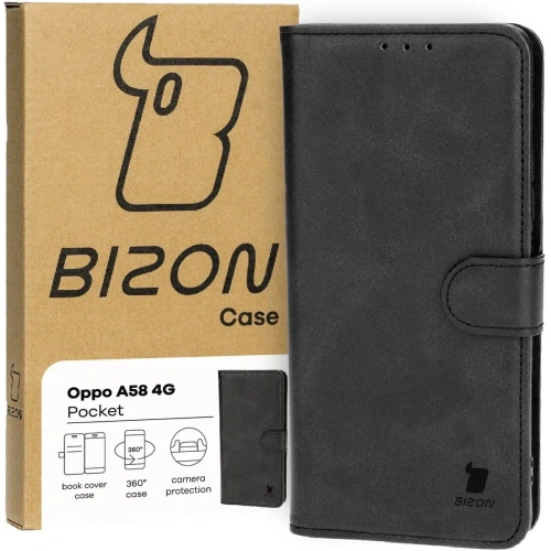 Etui z klapką Bizon Case Pocket do Oppo A58 4G czarne