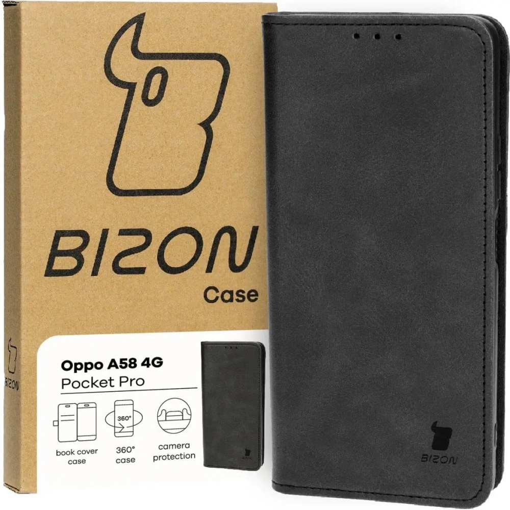 Hurtownia GSM - Pouzdro s klopou Bizon Case Pocket Pro pro Oppo A58 4G černé - BIZ3796 - {ean13} - Hurt