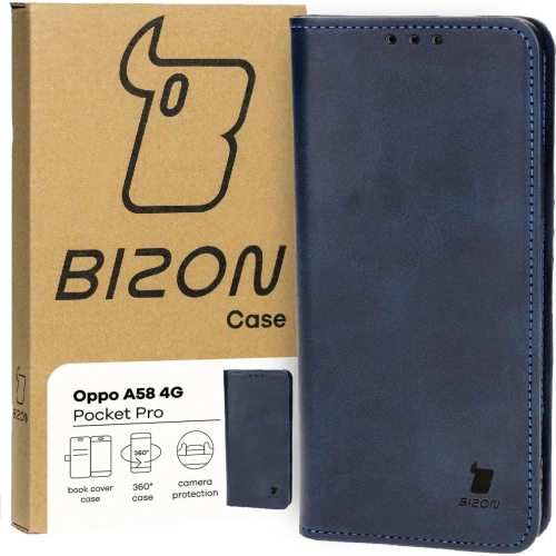 Etui z klapką Bizon Case Pocket Pro do Oppo A58 4G granatowe