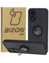 Pouzdro s prstovým držákem Bizon Case Hybrid Ring pro Oppo A38 4G kouřové s černým rámečkem