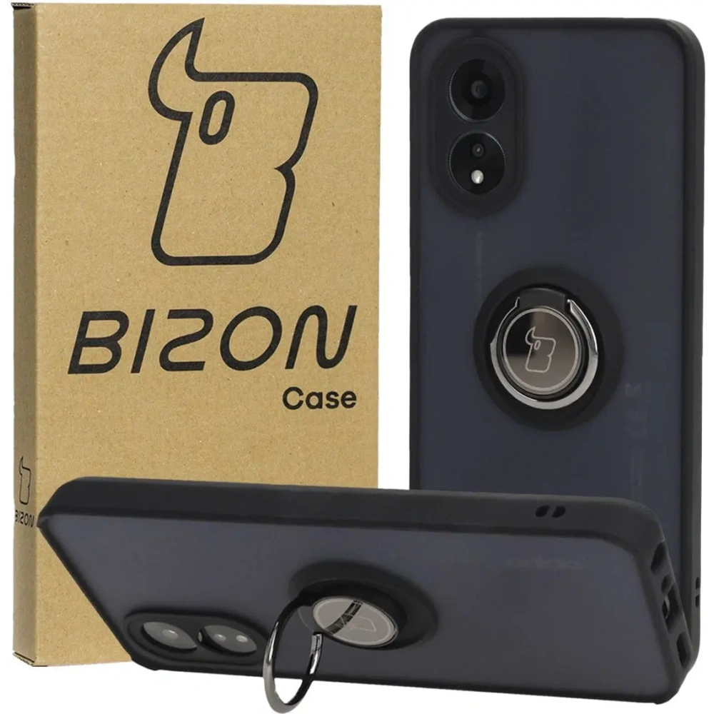Hurtownia GSM - Pouzdro s prstovým držákem Bizon Case Hybrid Ring pro Oppo A38 4G kouřové s černým rámečkem - BIZ3835 - {ean13} - Hurt
