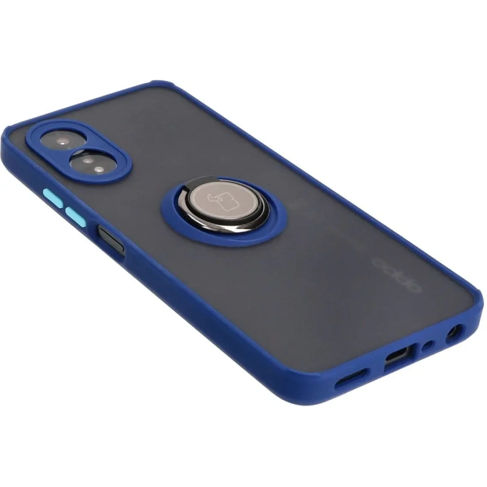 Hurtownia GSM - Pouzdro s úchopem na prst Bizon Case Hybrid Ring pro Oppo A38 4G kouřové s modrým rámečkem - BIZ3836 - {ean13} - Hurt