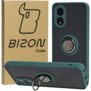 Hurtownia GSM - Etui s úchopem na prst Bizon Case Hybrid Ring pro Oppo A38 4G kouřové s tmavě zeleným rámečkem. - BIZ3837 - {ean13} - Hurt